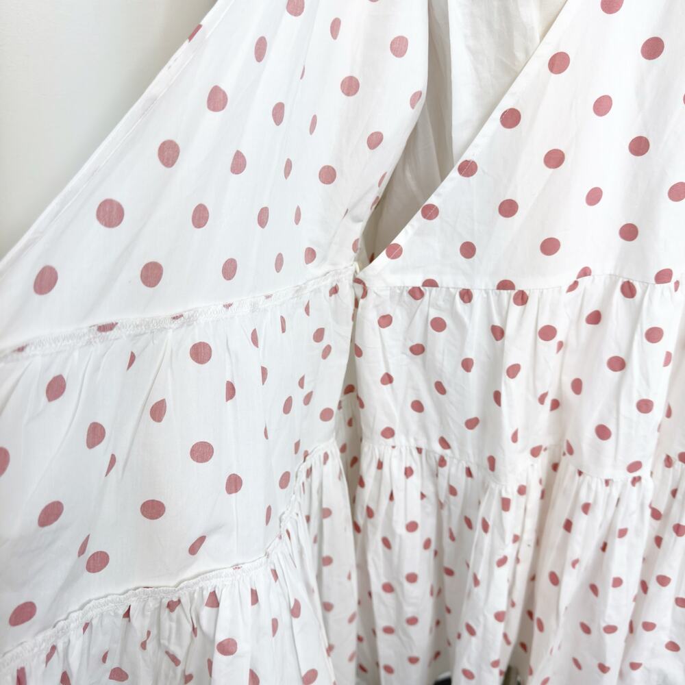 J. Crew Puff-sleeve Cotton Poplin Wrap Dress in White Rose Dot M - Picture 5 of 12